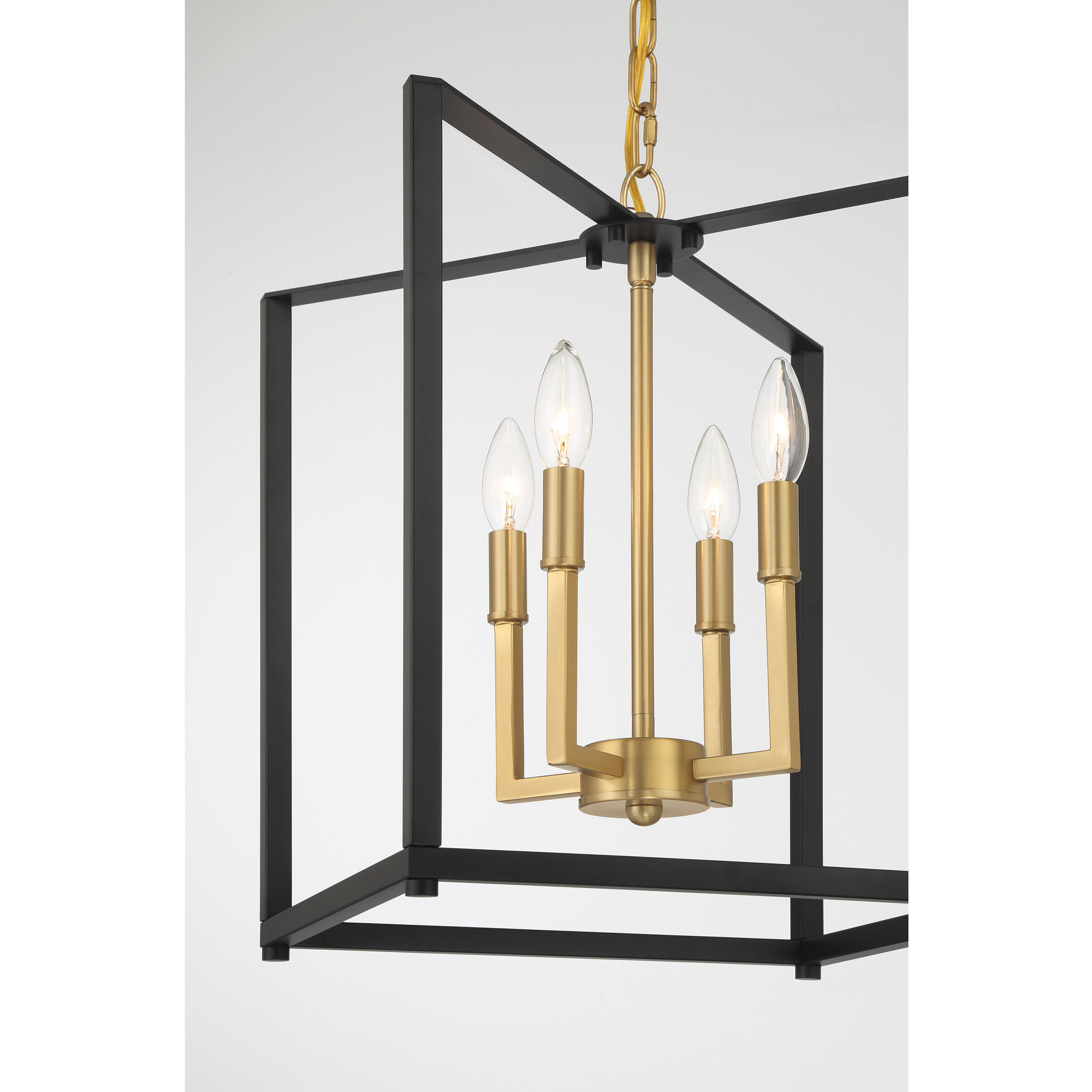 Colwick 4 Light 13.75 inch Matte Black and Signature Gold Pendant Ceiling Light