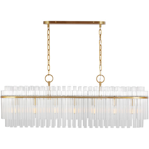 C&M by Chapman & Myers Beckett 7 Light 48 inch Burnished Brass Linear Chandelier Ceiling Light