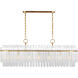 C&M by Chapman & Myers Beckett 7 Light 48 inch Burnished Brass Linear Chandelier Ceiling Light