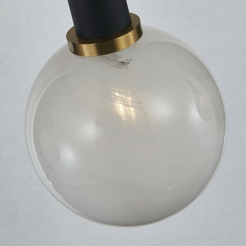 Gem 4 Light 44.4 inch Black and Brushed Brass Island Light Ceiling Light in Glossy Textured White