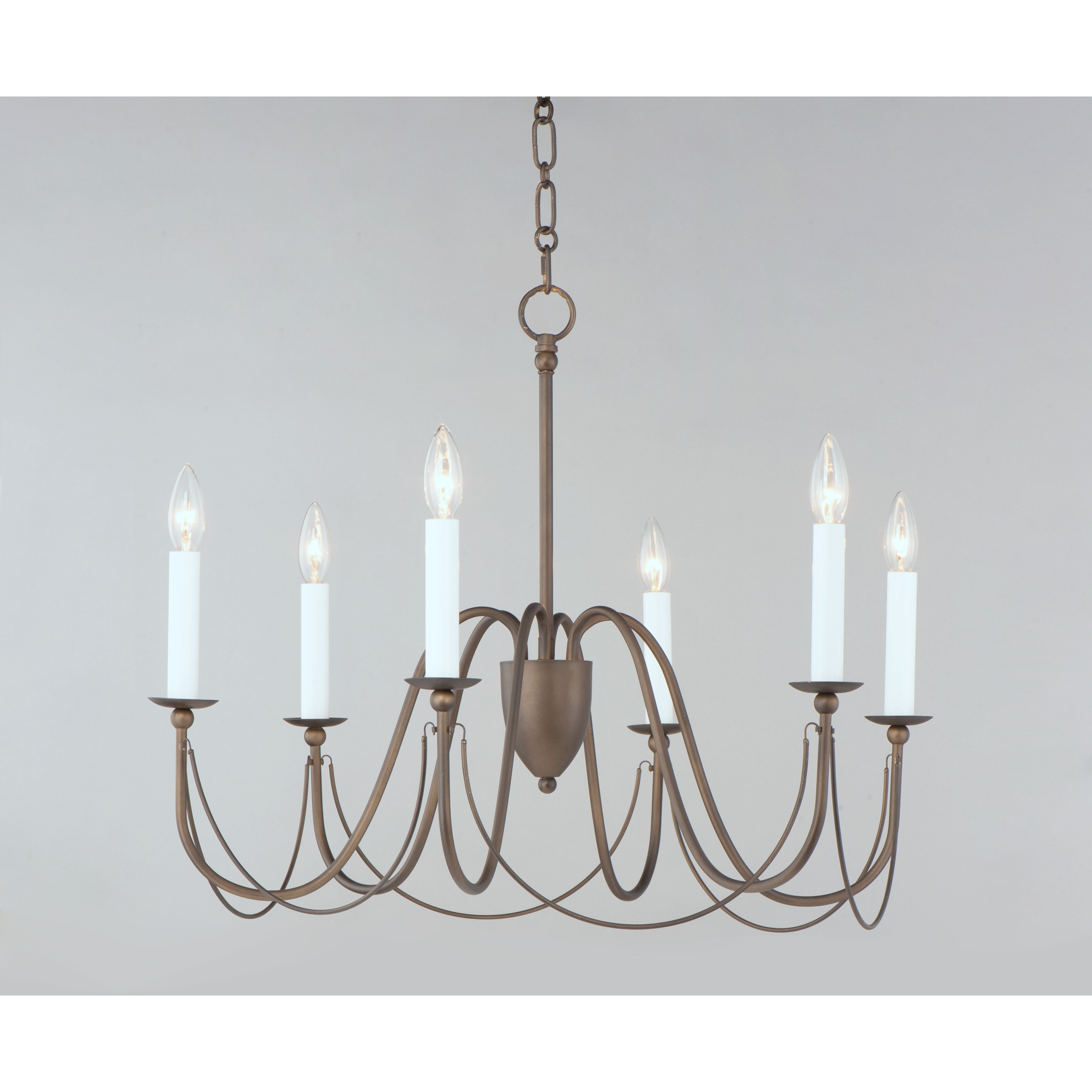Plumette 6 Light 28 inch Chestnut Bronze Chandelier Ceiling Light