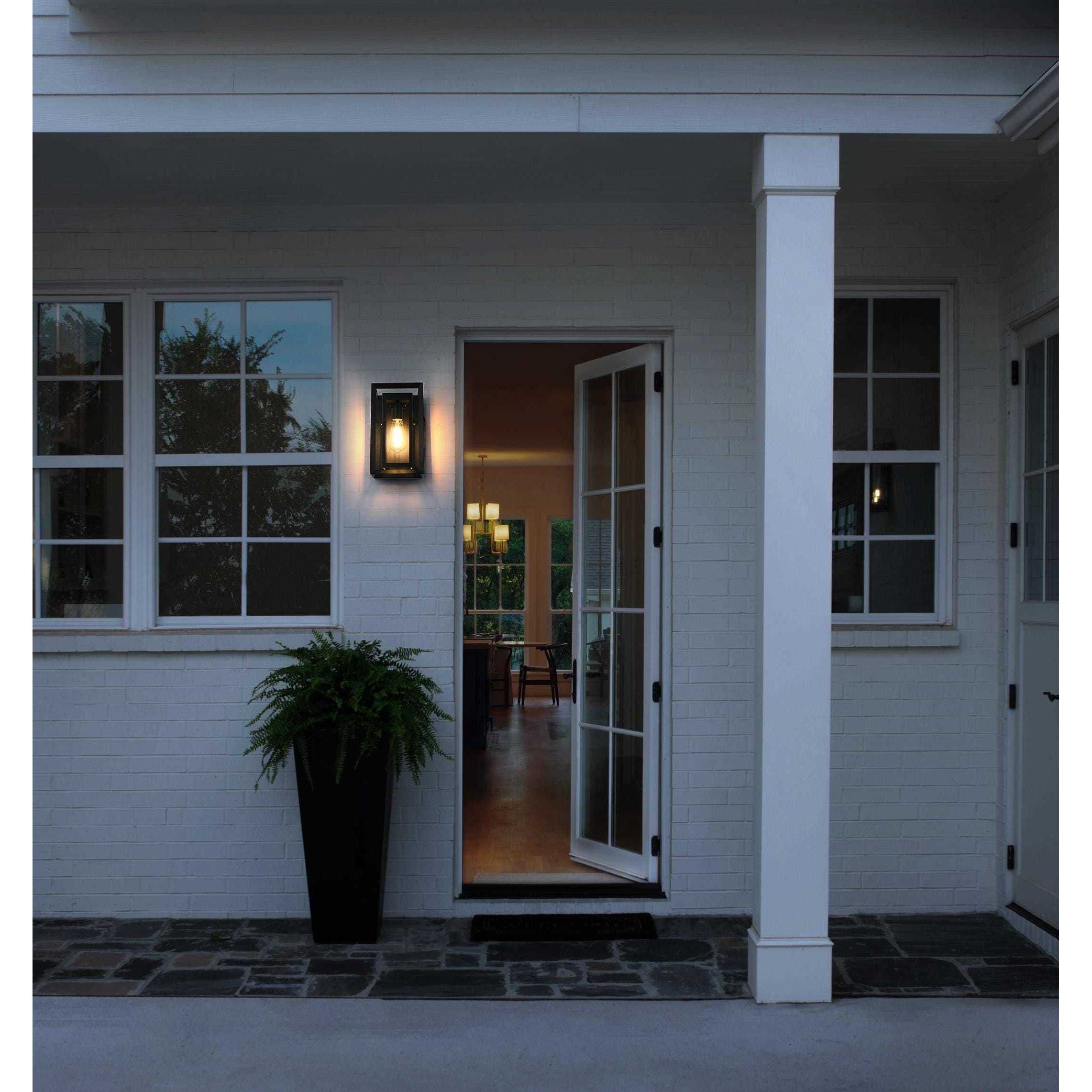 Etting 1 Light 12 inch Black Outdoor Wall Sconce