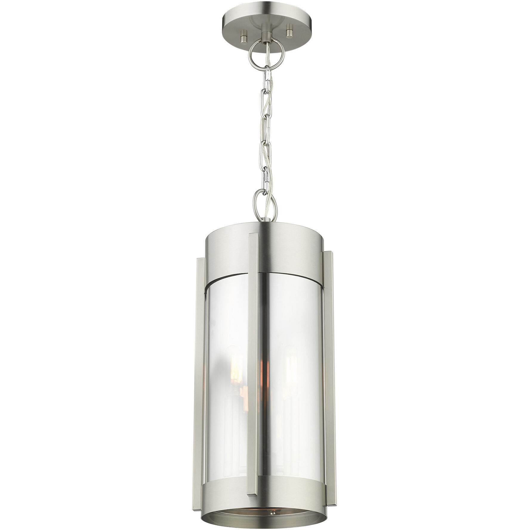 Sheridan 2 Light 8 inch Brushed Nickel Outdoor Pendant Lantern