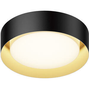 Echo LED 13 inch Black and Gold Flush Mount Ceiling Light in Black/Gold