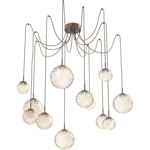 Gaia LED 19.4 inch Burnished Bronze Swag Multi-Pendant Ceiling Light in 3000K LED, Amber