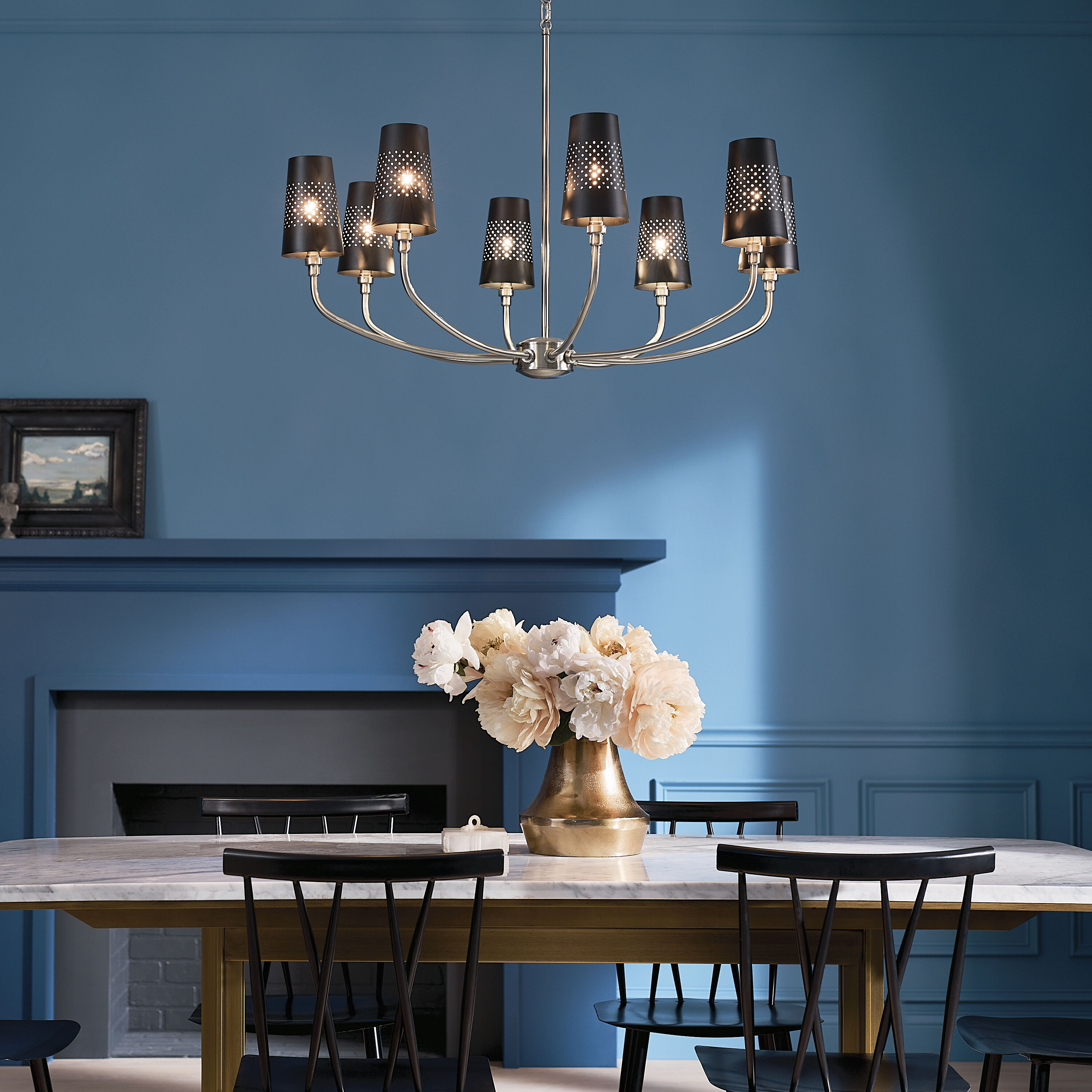 Adeena 8 Light 36.5 inch Classic Pewter Chandelier Ceiling Light