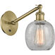 Ballston Belfast LED 6 inch Antique Brass Sconce Wall Light in Clear Crackle Glass