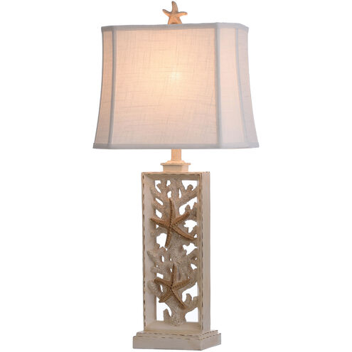 South Cove 33 inch 100 watt Weathered Cream Table Lamp Portable Light