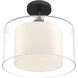 Seville 1 Light 12.75 inch Dark Matte Black Convertible Pendant/Semi-Flush Mount Ceiling Light