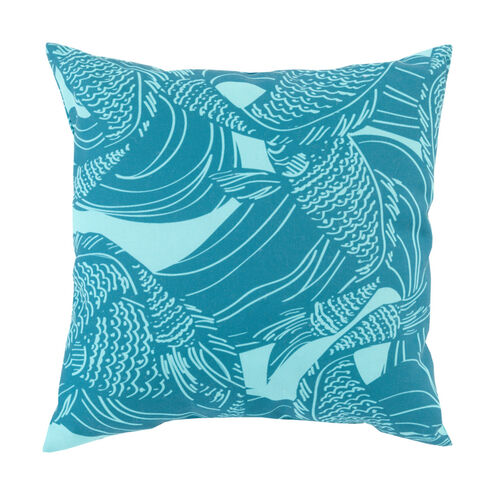 Chatham 18 X 18 inch Blue and Blue Outdoor Throw Pillow