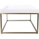 Lyndhurst 47.75 X 18 inch White and Brass Coffee Table