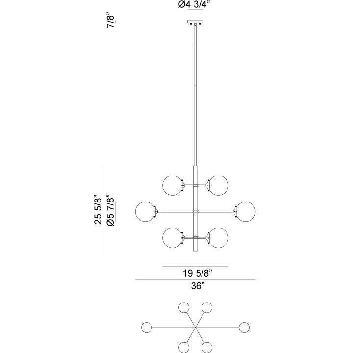 Enchant 6 Light 19.63 inch Aged Gold Brass Pendant Ceiling Light in Aged Gold Brass and Clear
