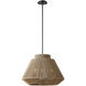 Eco LED 24 inch Matte Black Pendant Ceiling Light in Natural