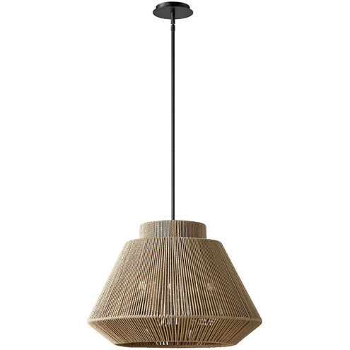 Eco LED 24 inch Matte Black Pendant Ceiling Light in Natural