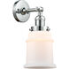 Franklin Restoration Canton LED 6 inch Polished Chrome Semi-Flush Mount Ceiling Light in Matte White Glass, Franklin Restoration