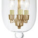 Hundi 3 Light 9 inch Rubbed Brass Semi-Flush Mount Ceiling Light