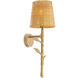 Farini 1 Light 5.91 inch Vintage Brass and Rattan Shade Wall Lamp Wall Light