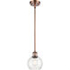 Ballston Athens 1 Light 6 inch Antique Copper Mini Pendant Ceiling Light in Seedy Glass