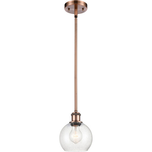 Ballston Athens 1 Light 6 inch Antique Copper Mini Pendant Ceiling Light in Seedy Glass