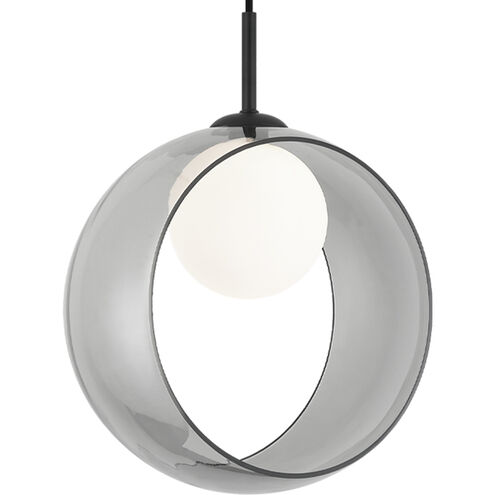 Delcia LED 5.13 inch Black Pendant Ceiling Light in Black and Smoke