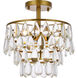 Mila 3 Light 12 inch Brass Flush Mount Ceiling Light