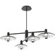 Atmosphere Cirrus LED Matte Black Mobile Chandelier Ceiling Light in 3000K LED, Clear Granite
