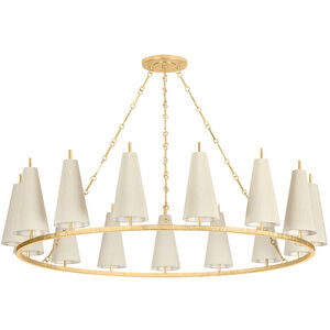 Tirana 15 Light 54.75 inch Vintage Gold Leaf Chandelier Ceiling Light