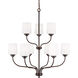 Windom 9 Light 28 inch Bronze Chandelier Ceiling Light in Burnt Sienna