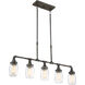 Squire 5 Light 38 inch Rustic Black Island Chandelier Ceiling Light