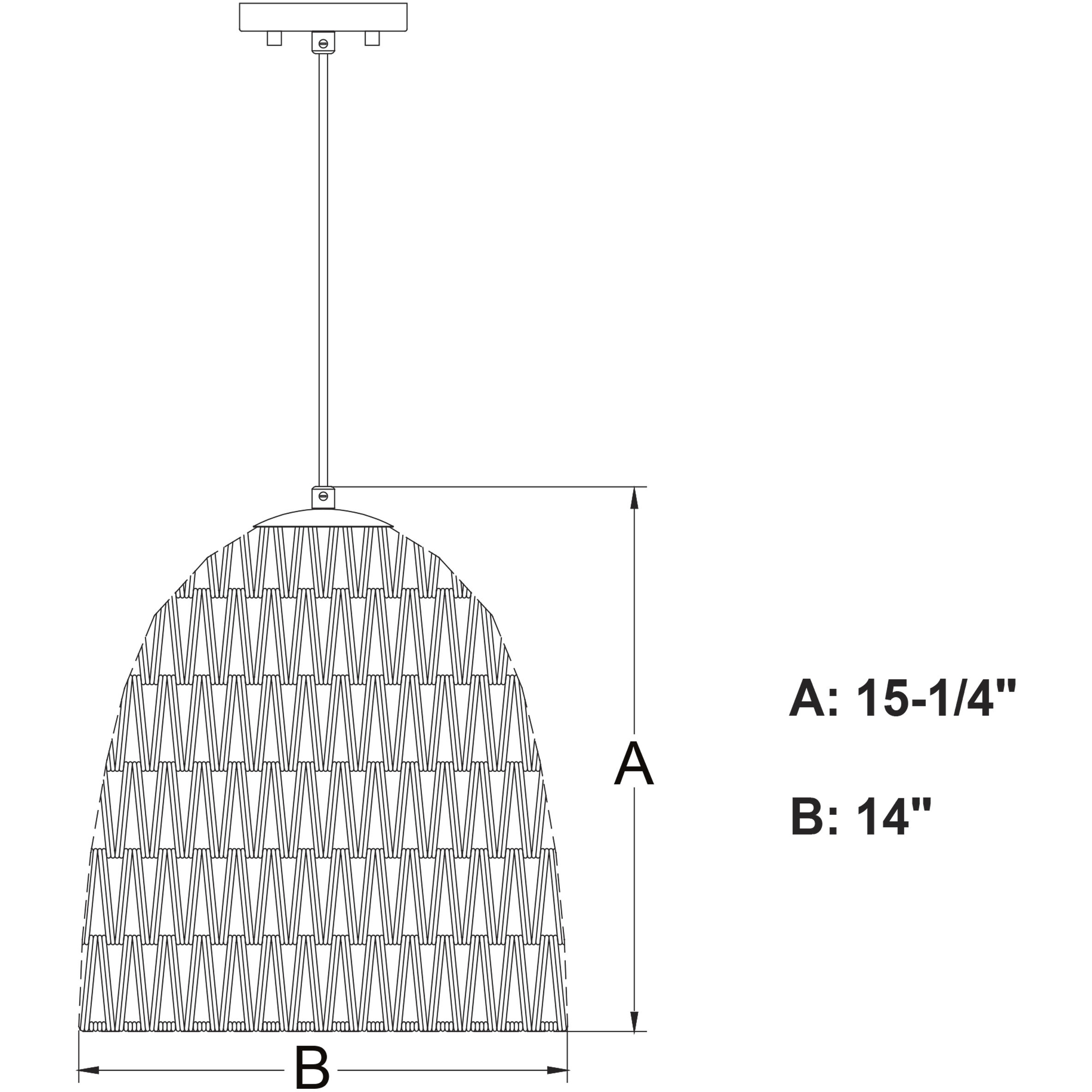 Nassau LED 14 inch Matte Black Pendant Ceiling Light