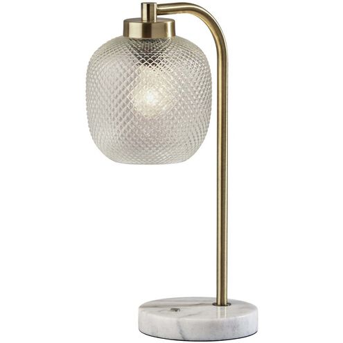 Natasha 19 inch 60.00 watt Antique Brass Table Lamp Portable Light