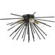 Tribeca 4 Light 25 inch Shiny Black with Polished Brass Accents Flush Mount Ceiling Light, Large