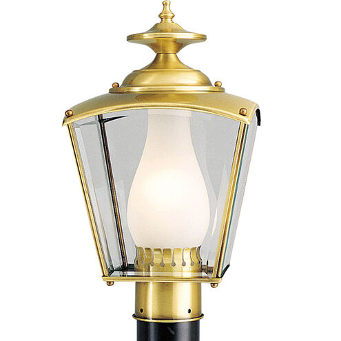 BrassGUARD 1 Light 15 inch Polished Brass Outdoor Post Lantern