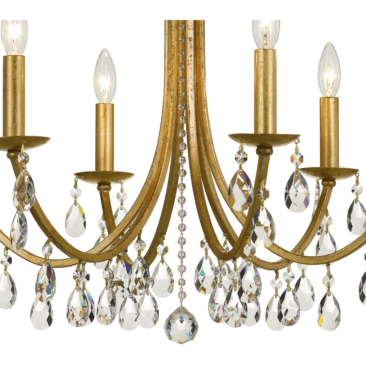 Bridgehampton 6 Light 26 inch Antique Gold Chandelier Ceiling Light in Clear Swarovski Strass