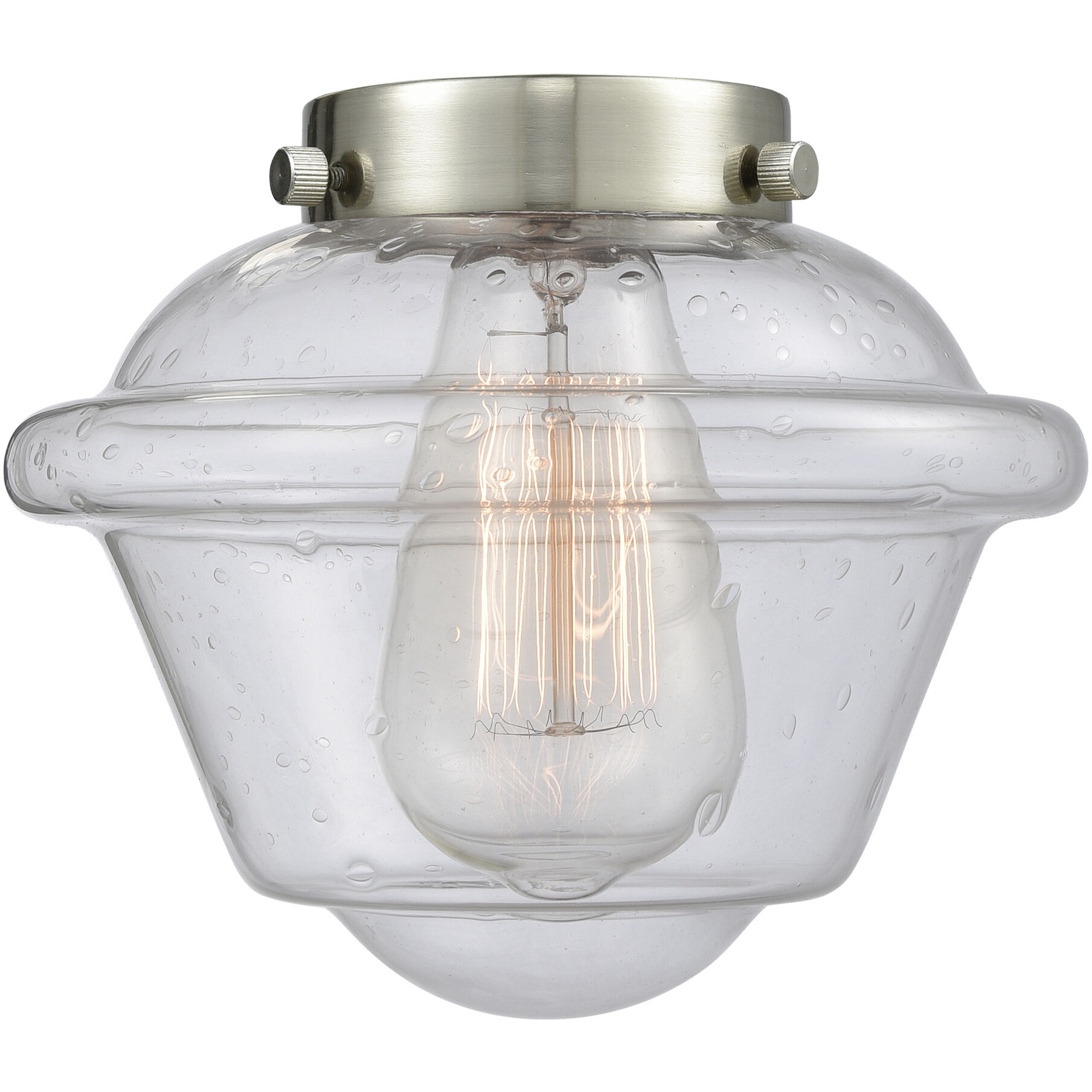 Nouveau 2 Oxford 1 Light 7.5 inch Brushed Satin Nickel Mini Pendant Ceiling Light in Incandescent, Seedy