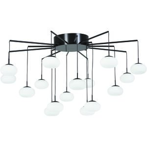 George's Web LED 34 inch Bronze/Gold Dust Chandelier Ceiling Light, Convertible 