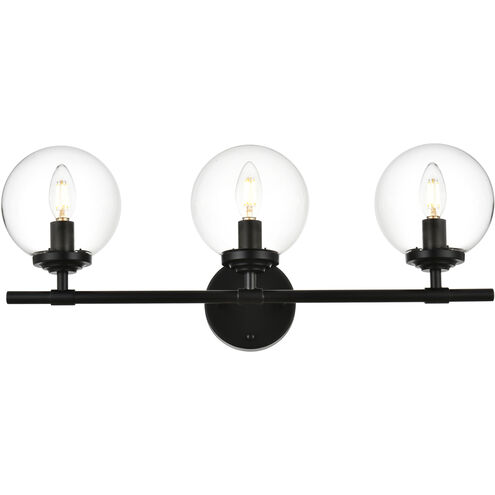 Ingrid 3 Light 24 inch Black Bath Sconce Wall Light