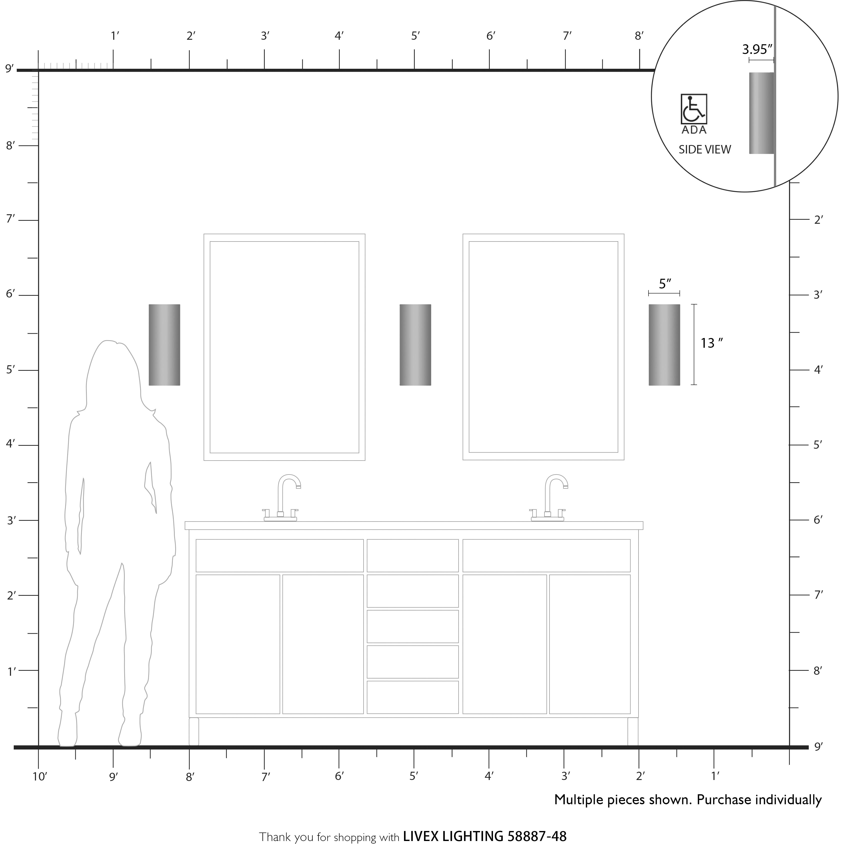 Bellingham 2 Light 5 inch Antique Gold Leaf ADA Wall Sconce Wall Light