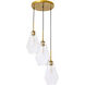 Gene 3 Light 17.3 inch Brass Pendant Ceiling Light