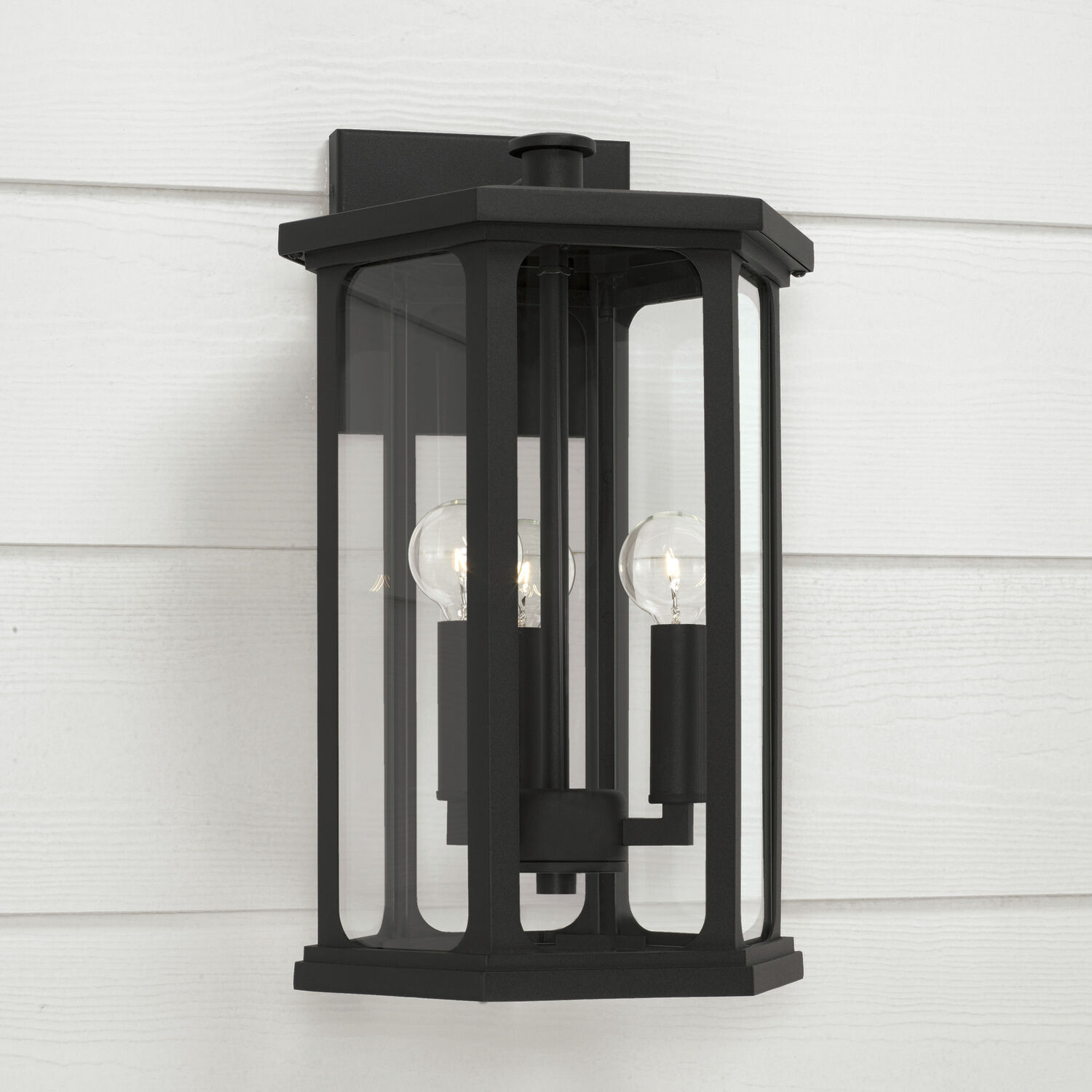 Walton 3 Light 16 inch Black Outdoor Wall Lantern