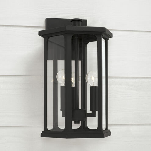 Walton 3 Light 16 inch Black Outdoor Wall Lantern