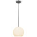 Nitrogen 1 Light 9 inch Brushed Steel Pendant Ceiling Light