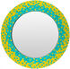 Iceland 32 X 32 inch Multi-Colored Wall Mirror in Teal and Saffron