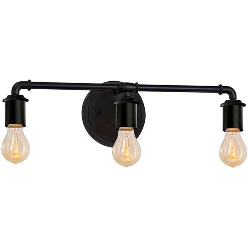 Signature 3 Light 23 inch Matte Black Bath Bar Wall Light