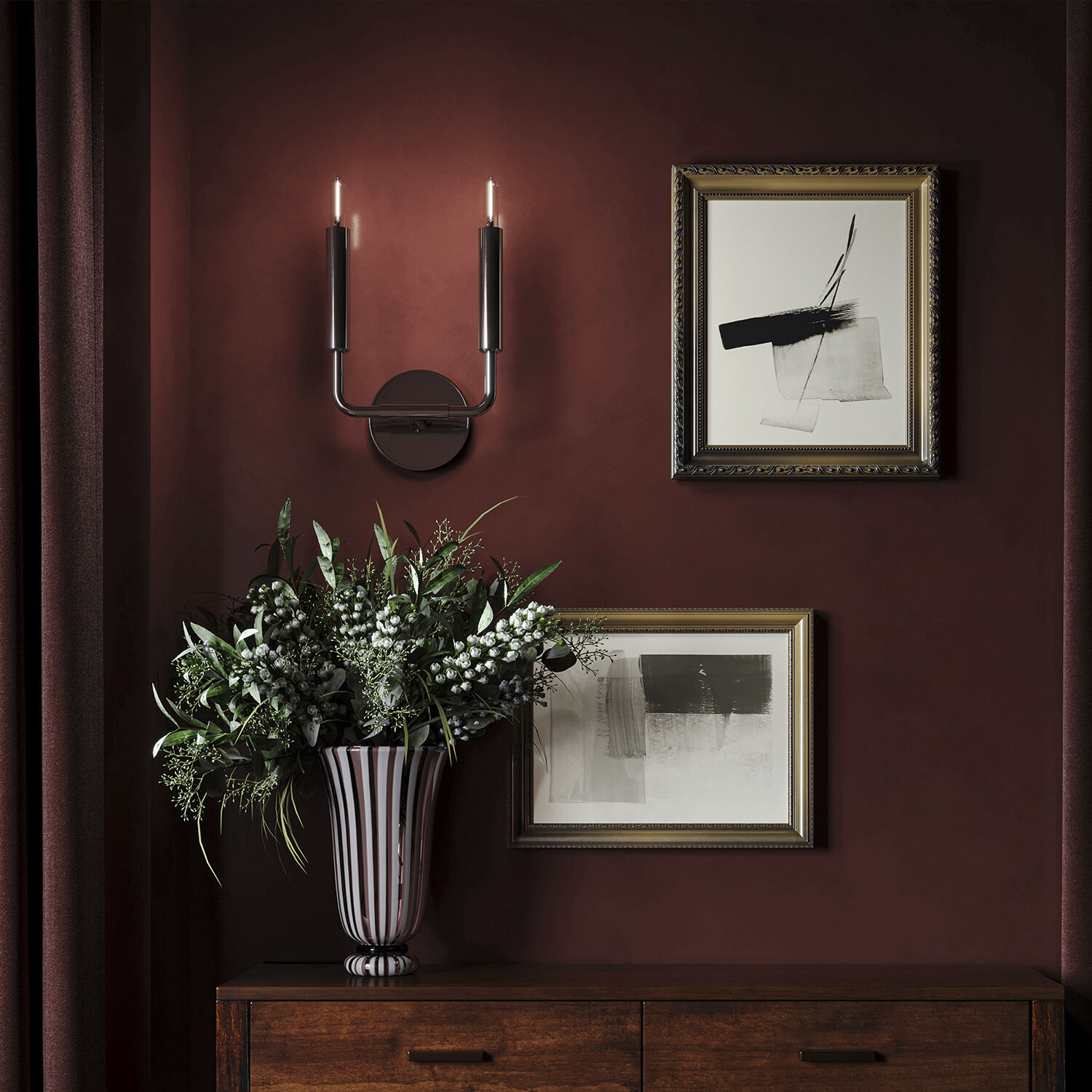 Mavisten Edition Carbonia Wall Sconce Wall Light in Black Chrome