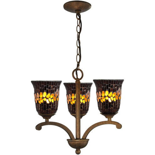 Springdale 3 Light 18 inch Antique Golden Bronze Chandelier Ceiling Light