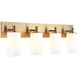 Candela Wall Sconce Wall Light in Aged Gold Brass and Opal Glass