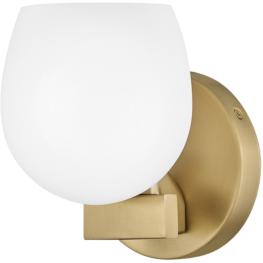Mae 1 Light 6.5 inch Lacquered Brass Bath Light Wall Light