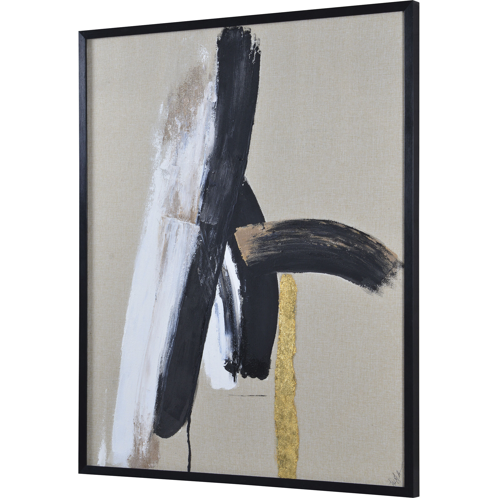 Ilya Black/Gold/White Canvas Art, 2 Piece