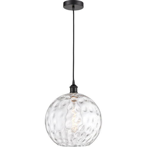 Edison Athens Water Glass 1 Light 12 inch Matte Black Mini Pendant Ceiling Light
